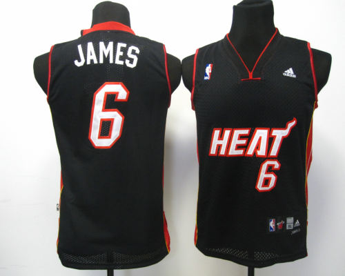 Kids Swingman jerseys Miami Heat 6 James black Kids Swingman jerseys Miami Heat 6 James black