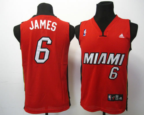 Kids Swingman jerseys Miami Heat 6 James red Kids Swingman jerseys Miami Heat 6 James red