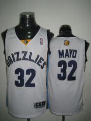NBA Memphis Grizzlies 32# Mayo White Jerseys