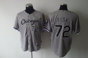 Chicago White Sox 72 Fisk Grey jersey