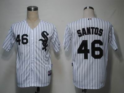MLB Jerseys Chicago White Sox 46 Santos White Cool Base