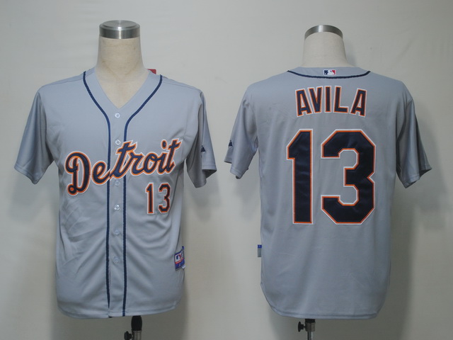 Detroit Tigers 13 AVILA Grey Jerseys