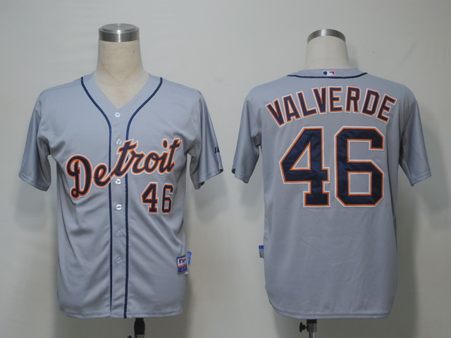 Detroit Tigers 46 Valverde Jerseys Grey