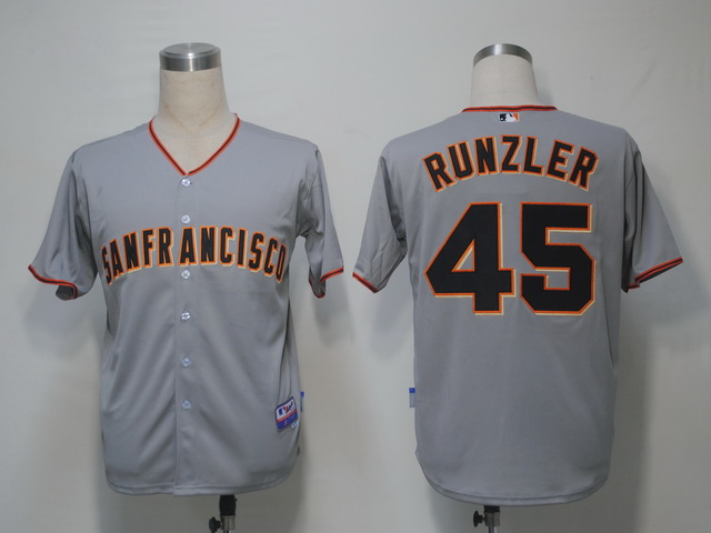 San Francisco Giants 45 Runzler Grey Cool Base