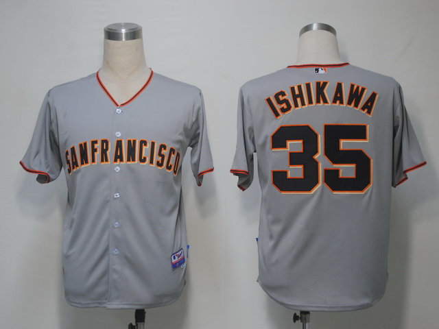 San Francisco Giants 35 Ishikawa Grey Cool Base