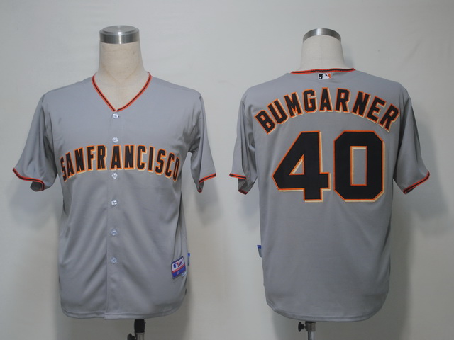 San Francisco Giants 40 Bumgarner Grey Cool Base