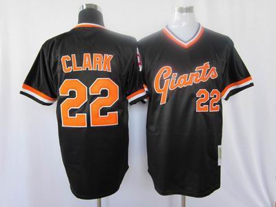 san francisco giants 22 clark black mitchell&ness jersey