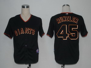MLB Jerseys San Francisco Giants 45 Runzler Black Cool Base