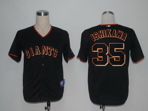 MLB Jerseys San Francisco Giants 35 Ishikawa Black Cool Base