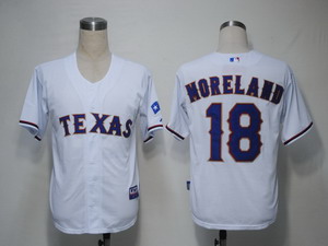 MLB Jerseys Texas Rangers 18 Moreland white Cool Base