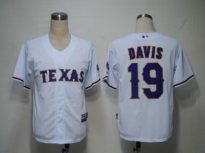 MLB Jerseys Texas Rangers 19 Davis white Cool Base