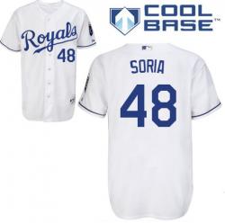 MLB Kansas City Royals 48# Soria white cool base jerseys