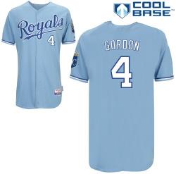 MLB Kansas City Royals lt blue 4# Gordon cool base jerseys