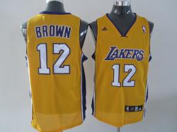 NBA Los Angeless Lakers #12 Brown Yellow Jerseys swingman NBA Los Angeless Lakers #12 Brown Yellow Jerseys swingman