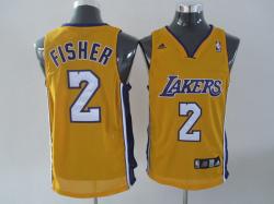 NBA Los Angeless Lakers #2 Fisher Yellow Jerseys swingman NBA Los Angeless Lakers #2 Fisher Yellow Jerseys swingman