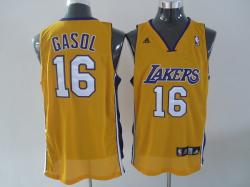 NBA Los Angeless Lakers #16 GASOL Yellow Jerseys swingman NBA Los Angeless Lakers #16 GASOL Yellow Jerseys swingman