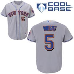MLB New York Mets 5# Wright Grey cool base jersey