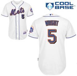 MLB New York Mets 5# Wright white cool base jersey