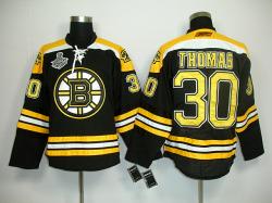 NHL Hockey Boston Bruins #30 THOMAS Stanley Cup Finals Black jerseys