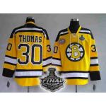 nhl boston bruins #30 thomas yellow[2011 stanley cup]