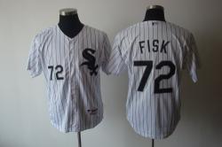 MLB Chicago White Sox Fisk White jerseys #72