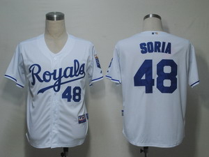 MLB Jerseys Kansas City Royals 48 Soria White Cool Base