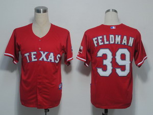 MLB Jerseys Texas Rangers 39 Feldman Red Cool Base