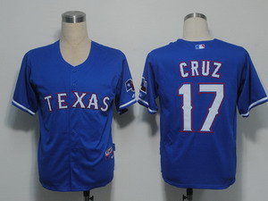 MLB Jerseys Texas Rangers 17 cruz Blue Cool Base