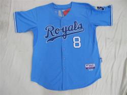 MLB Kansas City Royals #8 Moustakas Blue jerseys