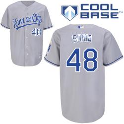 MLB Kansas City Royals 48# Soria Grey Cool Base jerseys