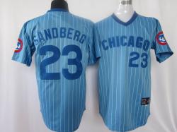 MLB Chicago Cubs #23 Ryne Sandberg blue color jerseys
