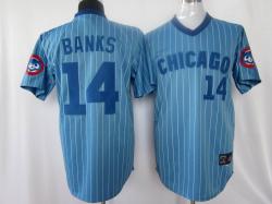 MLB Chicago Cubs #14 Ernie Banks blue color jerseys