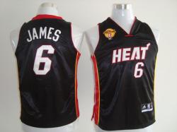 NBA Miami Heat #6 Lebron James Kid Black finals jerseys NBA Miami Heat #6 Lebron James Kid Black finals jerseys