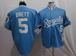 MLB kansas city royals #5 brett blue mitchell&ness jerseys