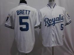 MLB kansas city royals #5 brett white mitchell&ness jerseys