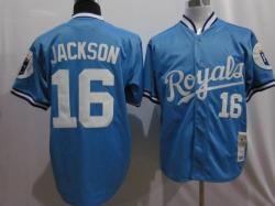 MLB kansas city royals #16 jackson blue mitchell&ness jerseys