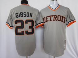 MLB Detroit Tigers #23 Gibson Grey jerseys