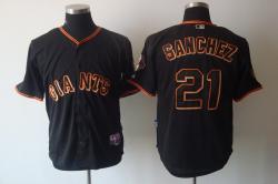 MLB New York Mets 21# Johan Santana black jerseys