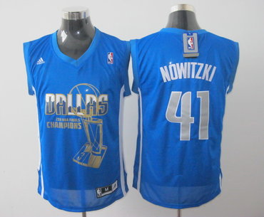 nba jerseys Dallas Mavericks 2011 nba finals champions 41# nowitzki blue