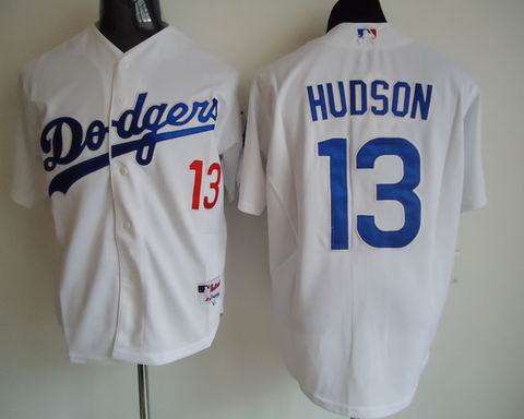 mlb jerseys los angeles dodgers 13 hudson white W