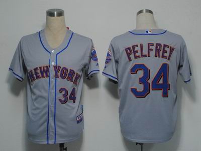 New York Mets 34 Pelfrey Grey Cool Base jerseys