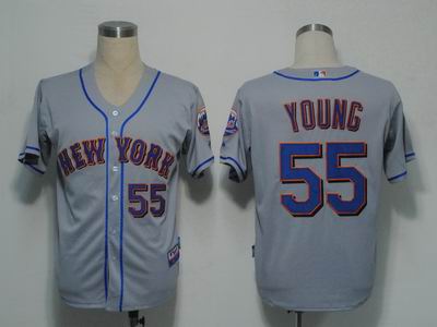 New York Mets 55 Young Grey Cool Base jerseys