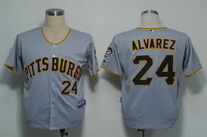 MLB Jerseys Pittsburgh Pirates 24 Alvarez Grey Cool Base