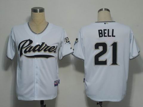 mlb jerseys san diego padres 21 bell white cool base