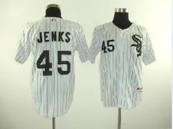 MLB Chicago White Sox #45 JENKS White Jerseys