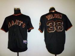 MLB San Francisco Giants #38 Wilson Black Jerseys