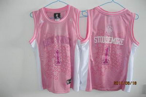 women NY Knicks 1 Amare Stoudemire pink jersey