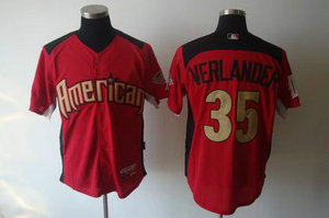 American League Detroit Tigers 35 Verlander 2011 All Star Jerseys red
