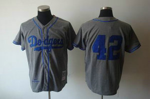Los Angeles Dodgers 42 Jackie Robinson grey MN jerseys