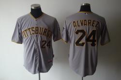 MLB Pittsburgh Pirates #24 Alvarez Grey Jerseys